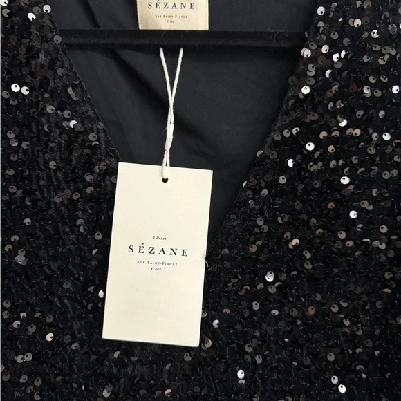 NWT sézane shiny sequin blouse - Picture 4 of 5